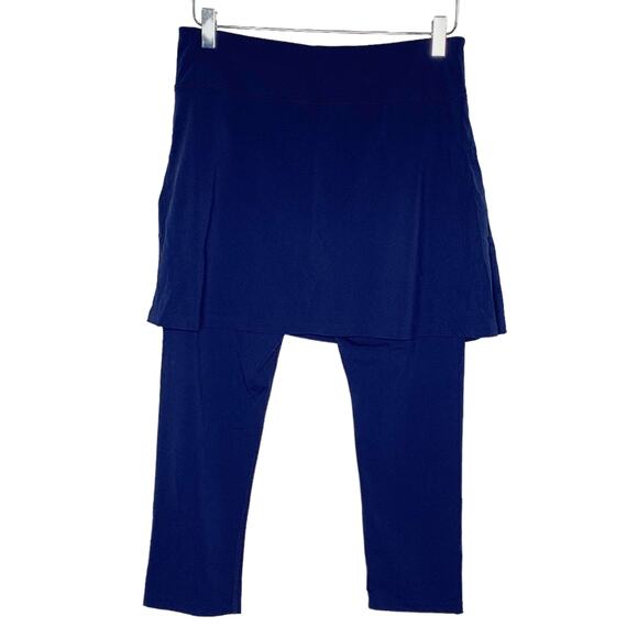 Coolibar Women's Navy Swim Skirt Leggings - Picture 3 of 10